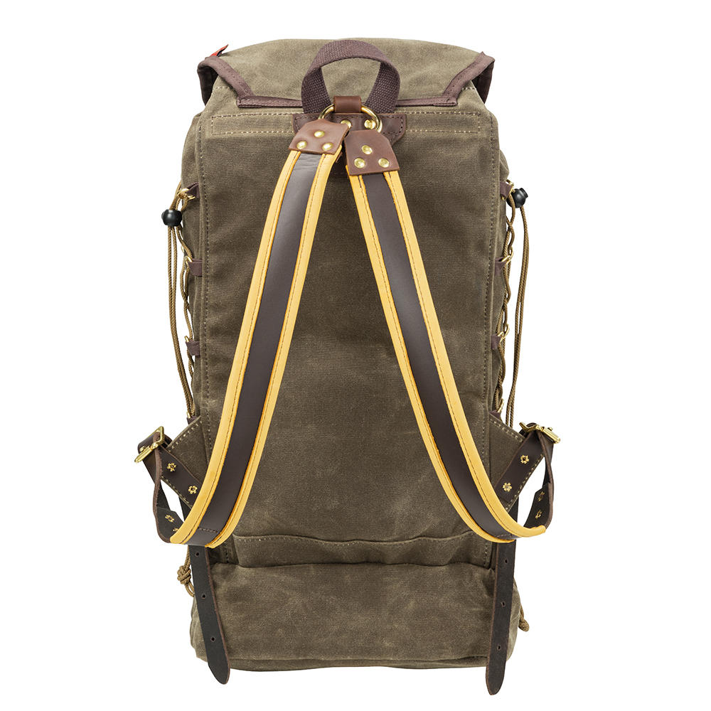 Frost River Summit Boulder Backpack, with Buckskin Straps, Dark Olive