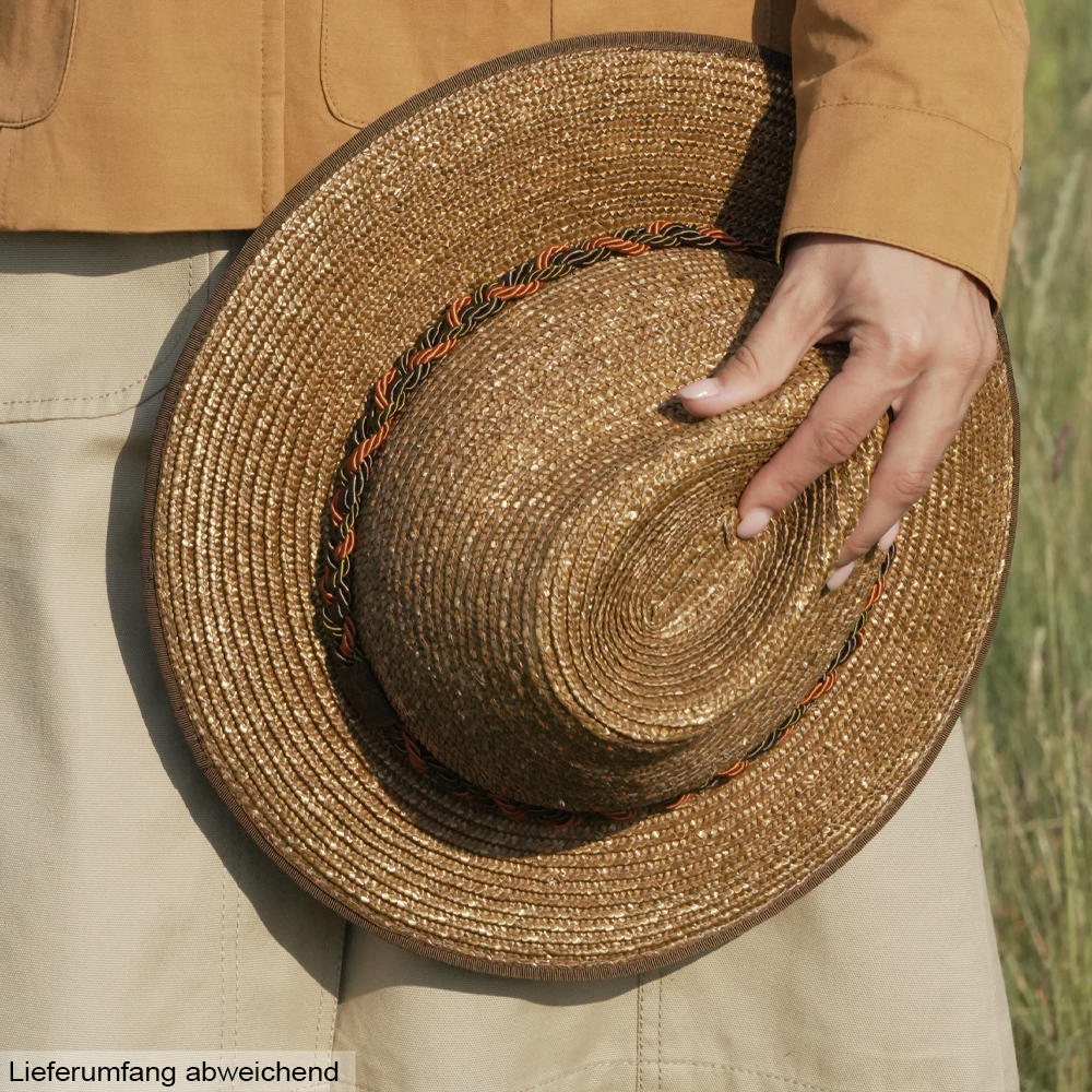 Chapeau pour femme » Maxi «, paille tressée avec cordon, marron