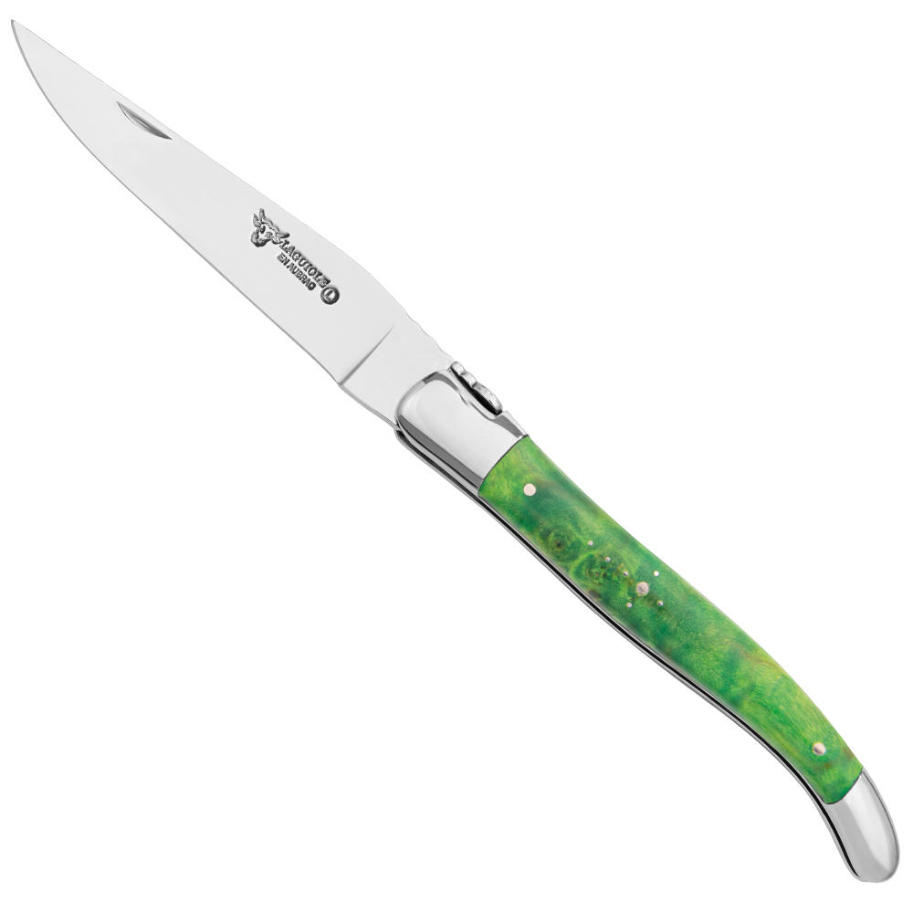 Laguiole Klappmesser, Pappelmaserholz grün
