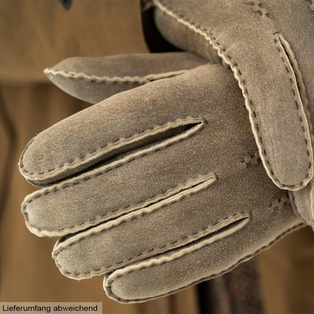 LECCE Men’s Gloves, Goat Suede, Cashmere Lining