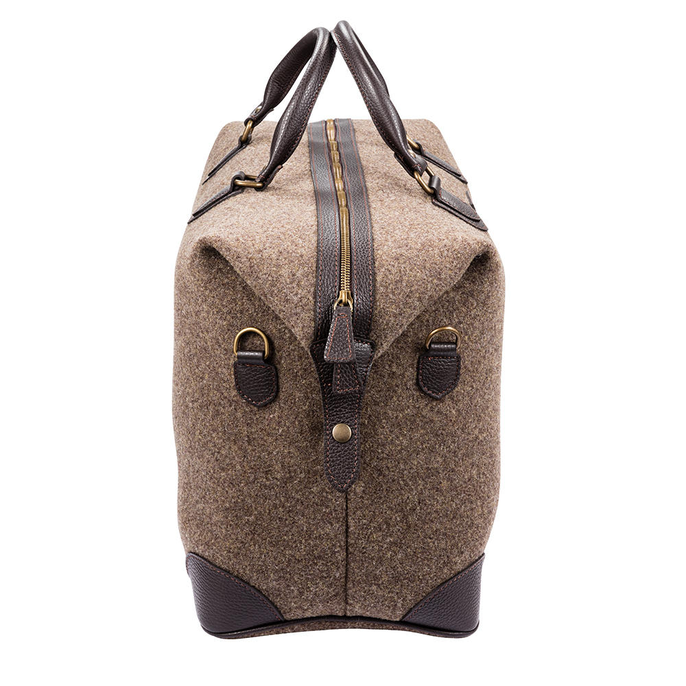 Sac de week-end, feutre avec cuir, beige