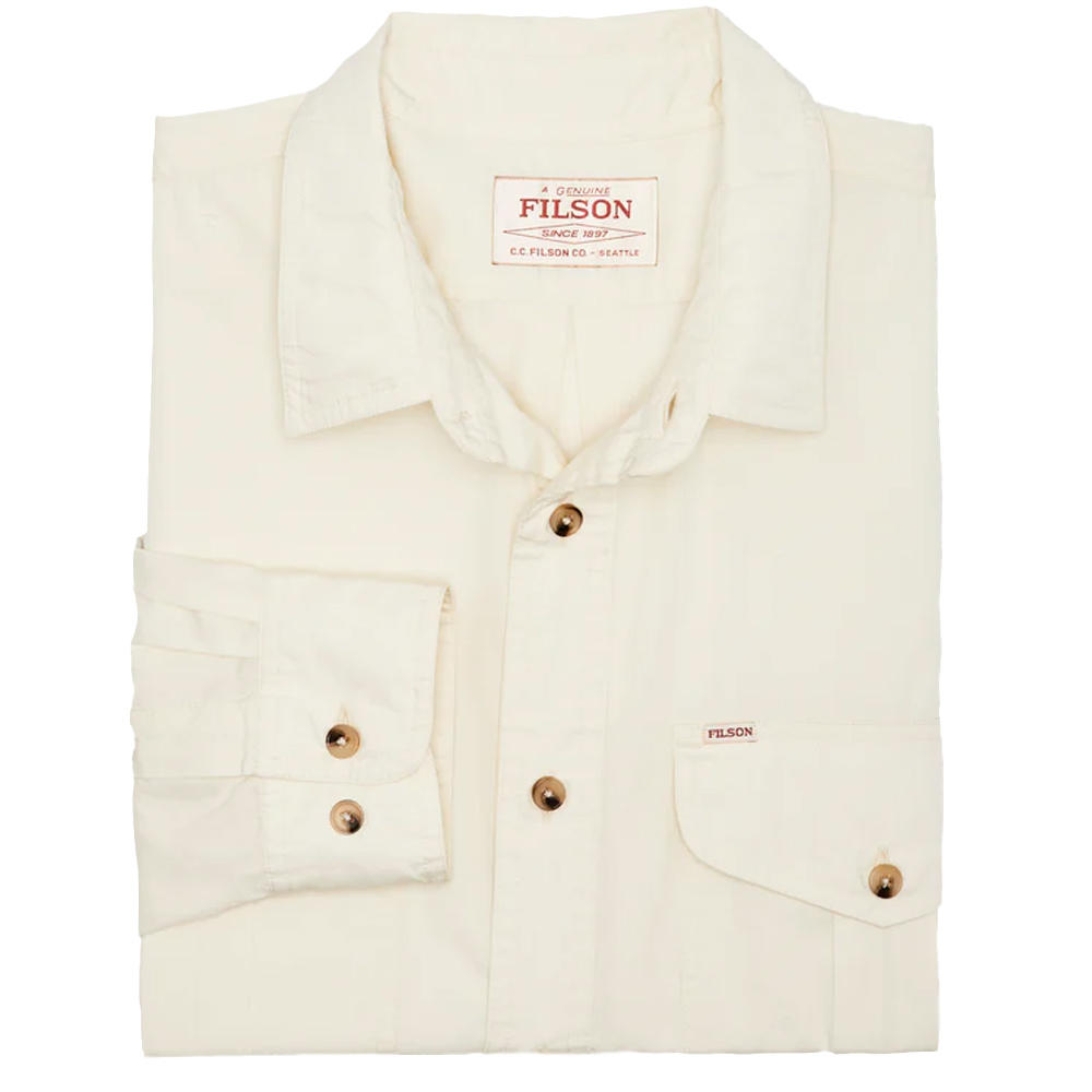 Filson Washed Feather Cloth Hemd, ivory