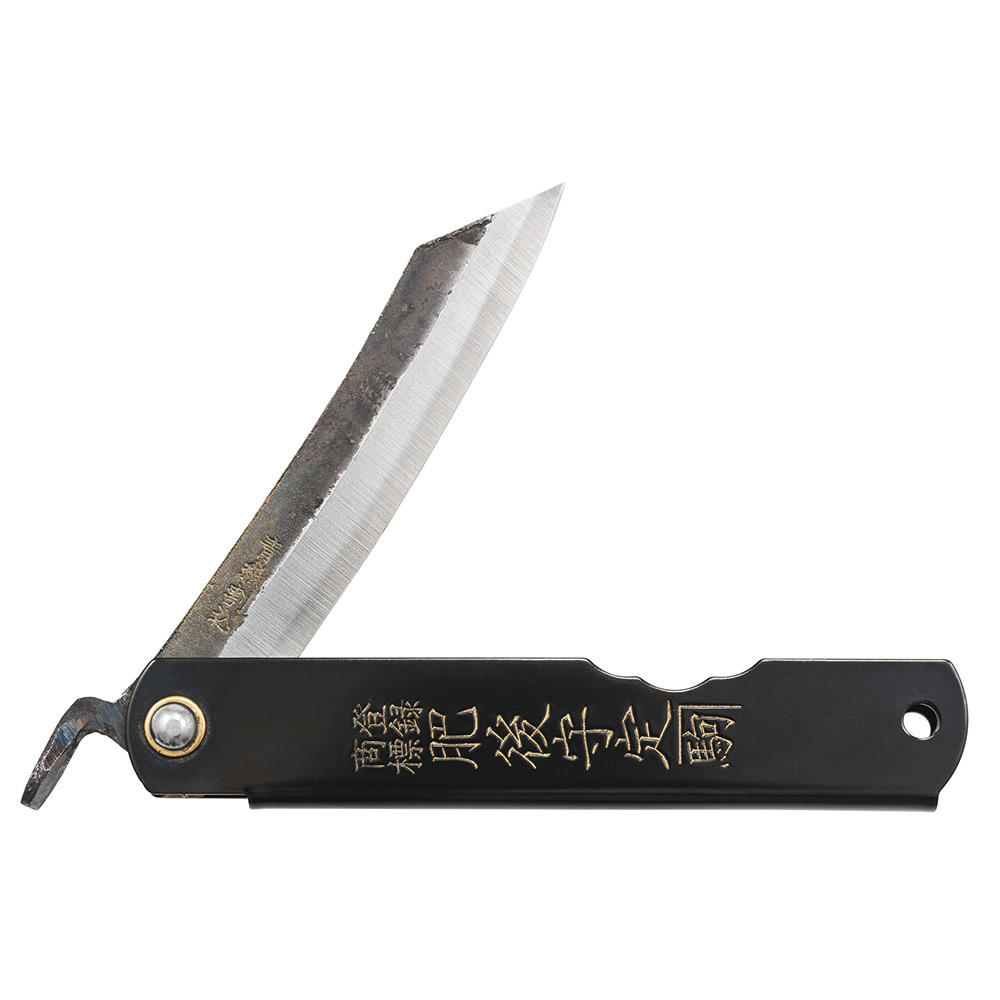 Higonokami schwarz mit Schmiedehaut, ohne Etui