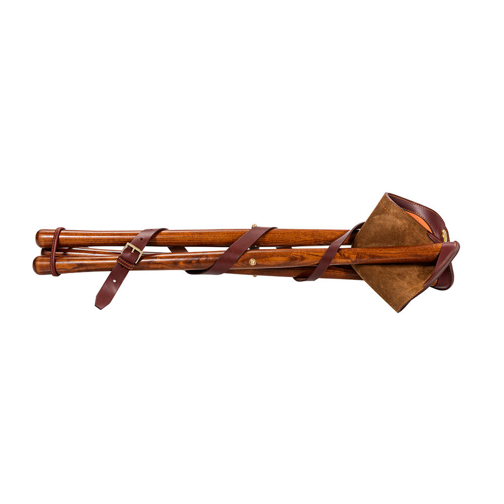 Alexandre Mareuil Ansitzstuhl, Leder/Holz, orange, 60 cm