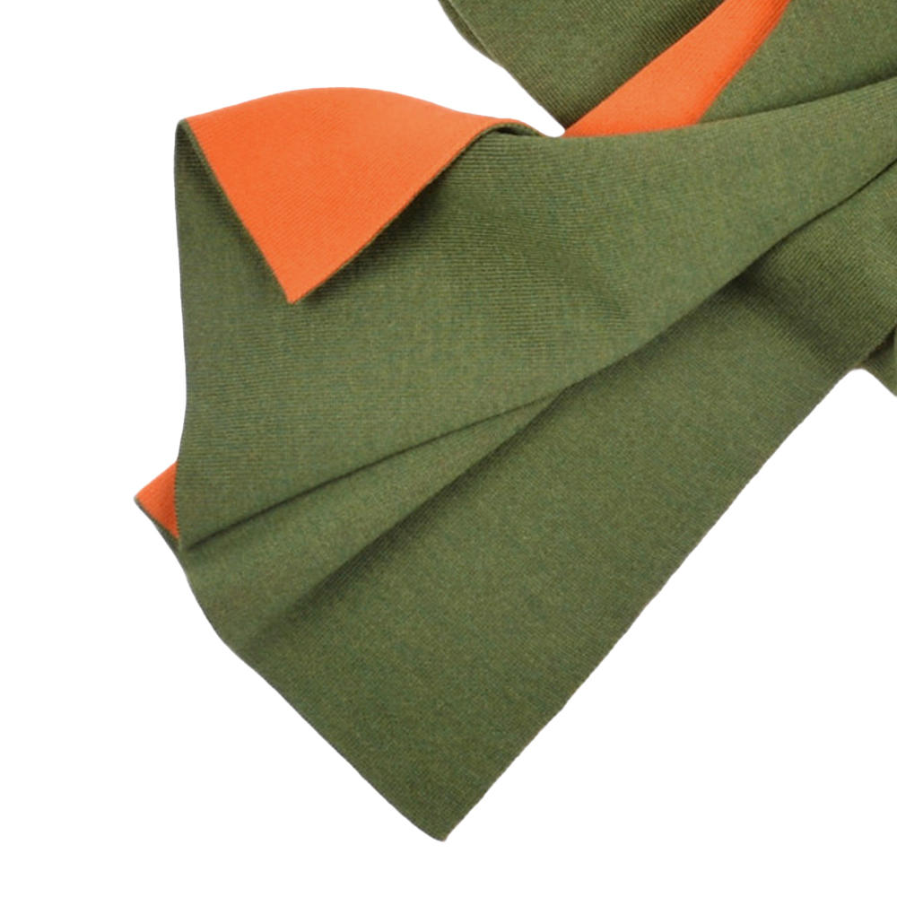 Écharpe double face Lenz & Leif, verte/orange, 50 x 180 cm