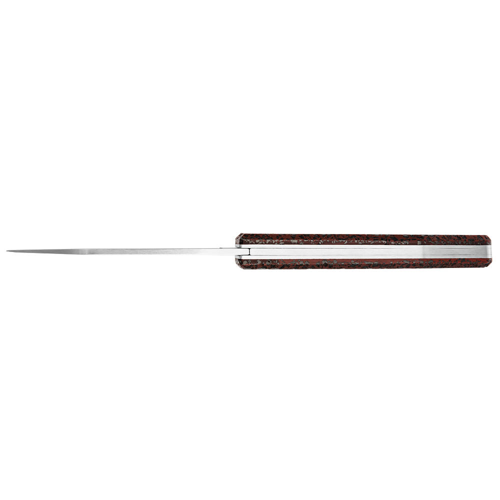 Couteau pliant Le Terril, charbon stabilisé, rouge