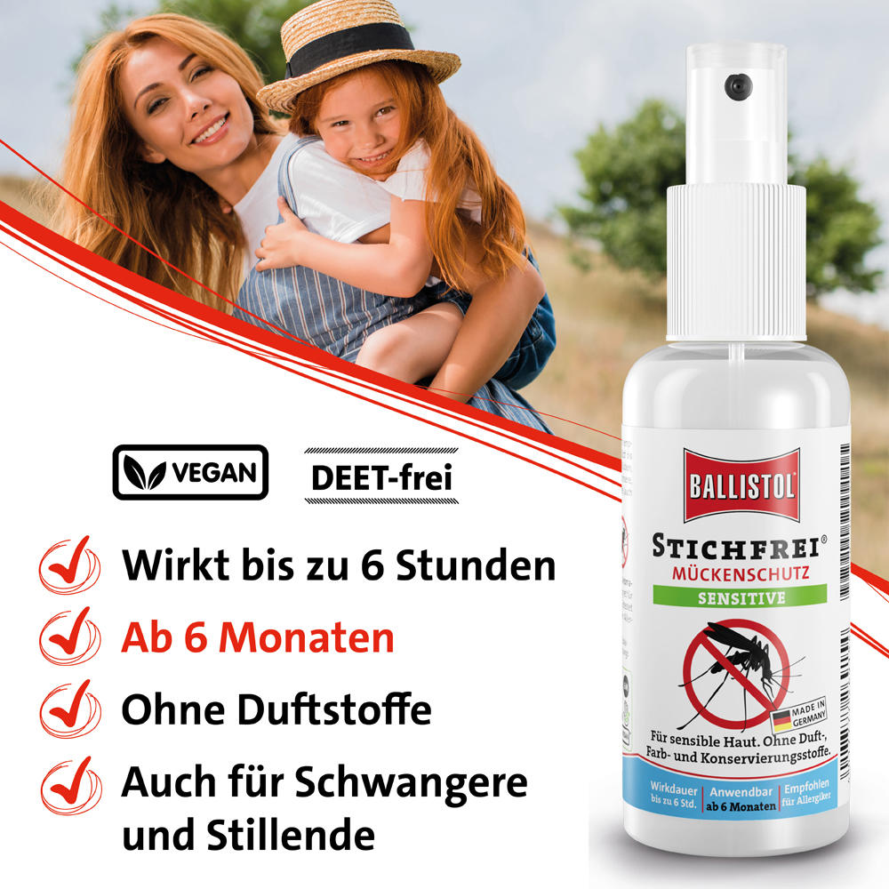 Spray anti-moustiques Ballistol®  Stichfrei » Sensitiv «, 100 ml