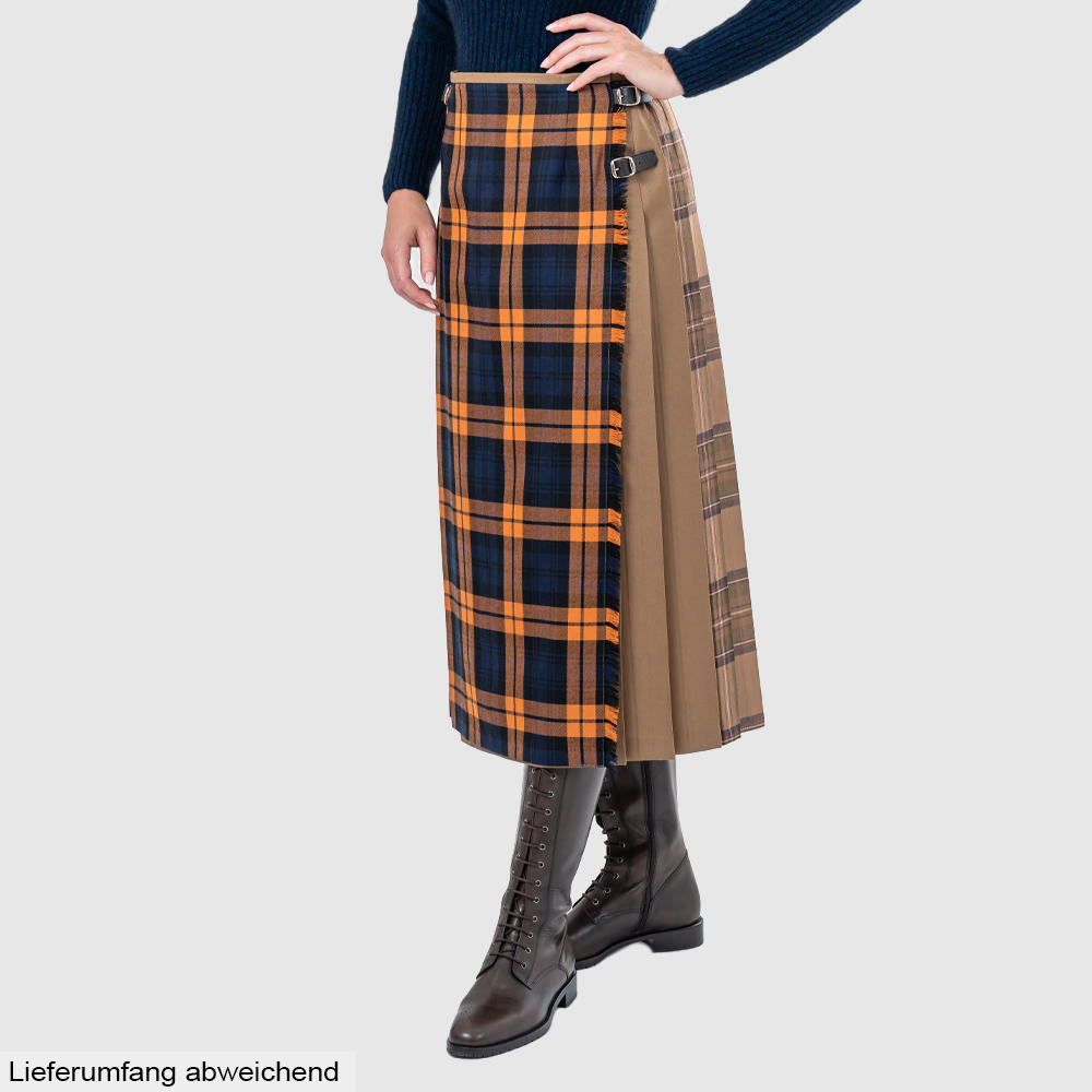 Jupe kilt femme "Carlow", orange à carreaux