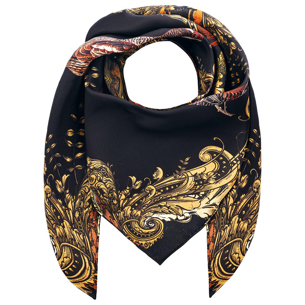 Sara Tiara Silk Square Scarf, Grouse