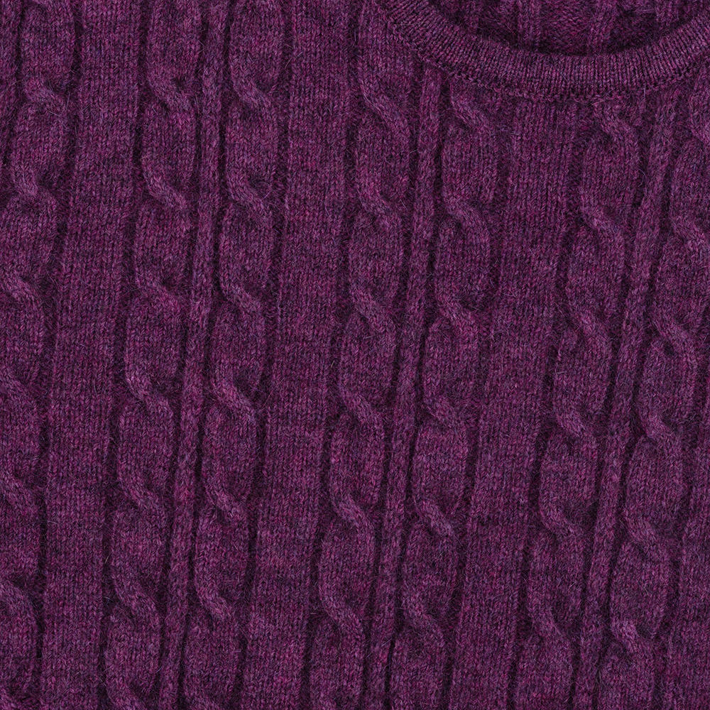 Damen Zopf-Pullover, Merino-Possum