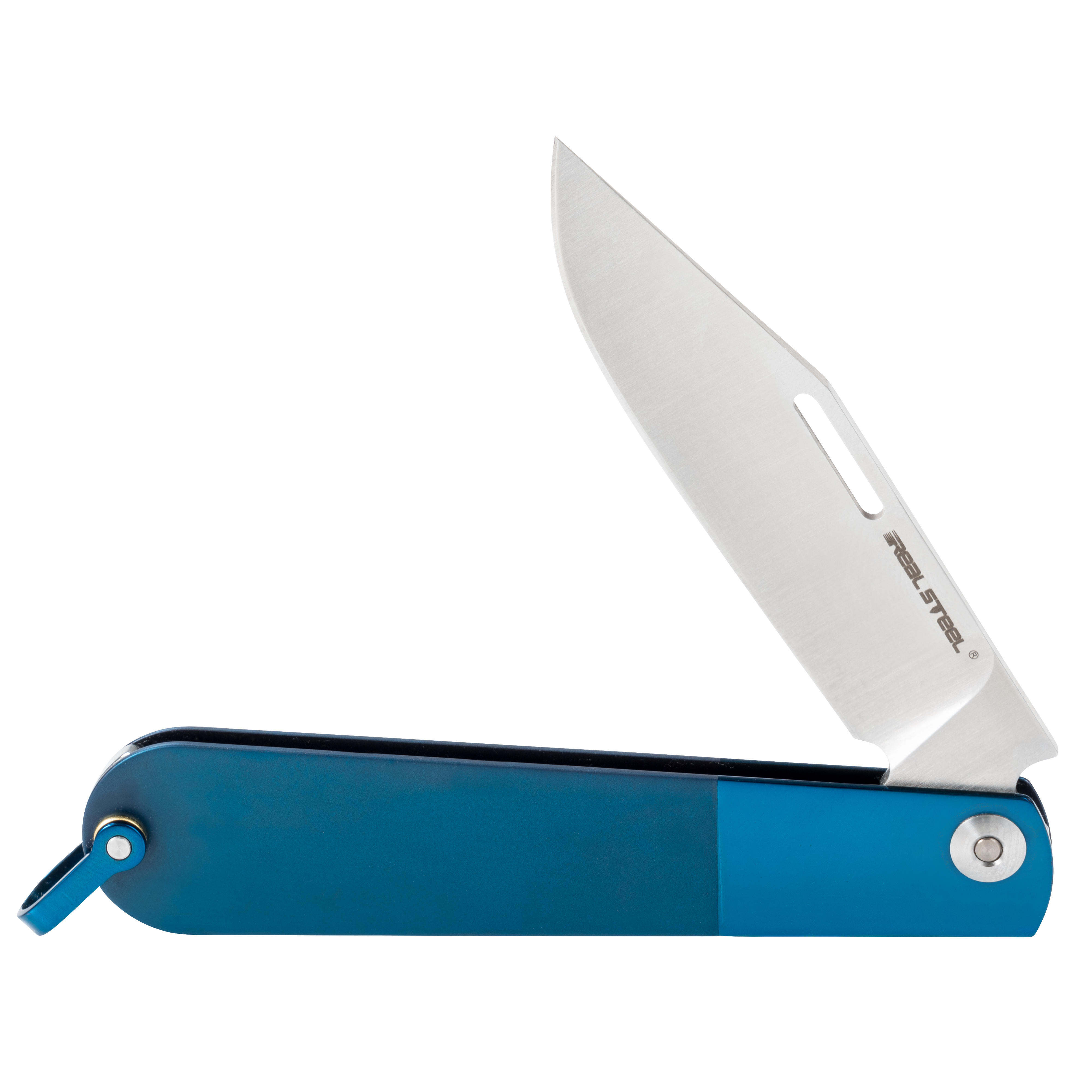Real Steel® Barlow RB-3 Folding Knife, Clip Point, Blue