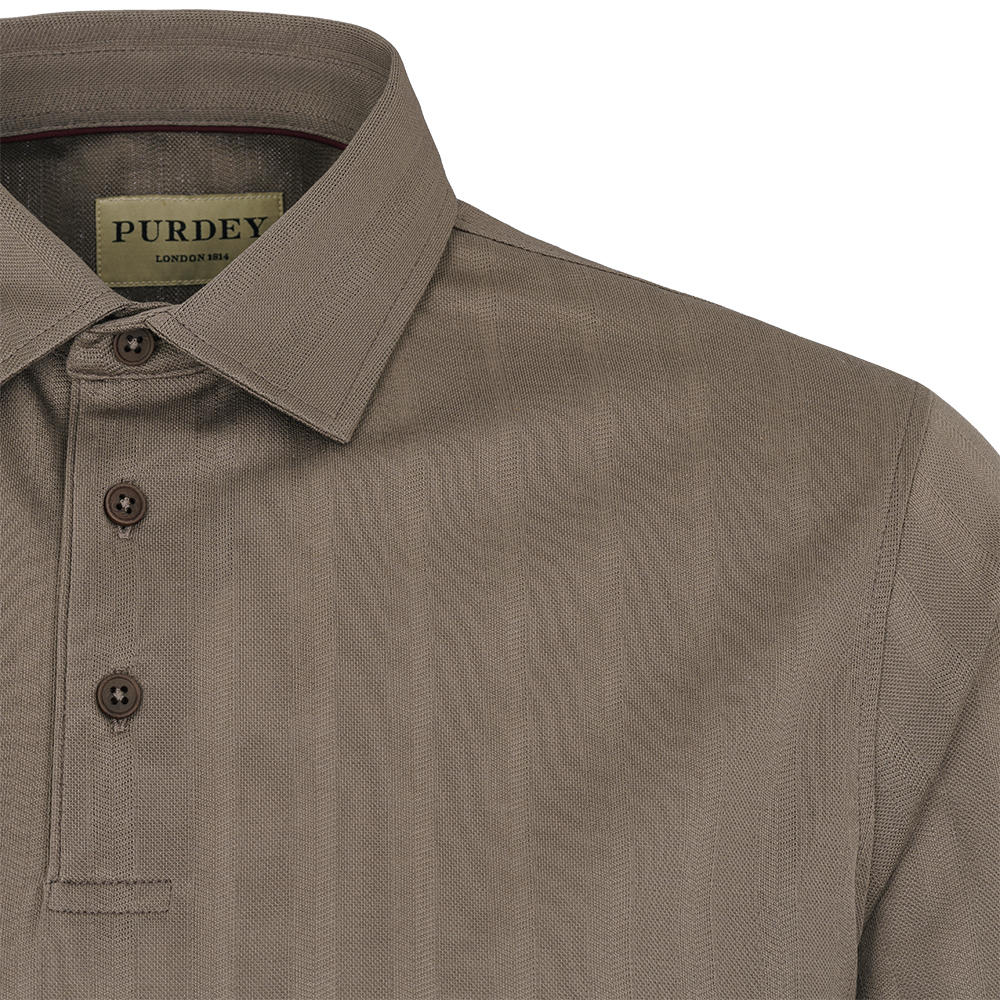 Purdey Herren Textured Striped Polo