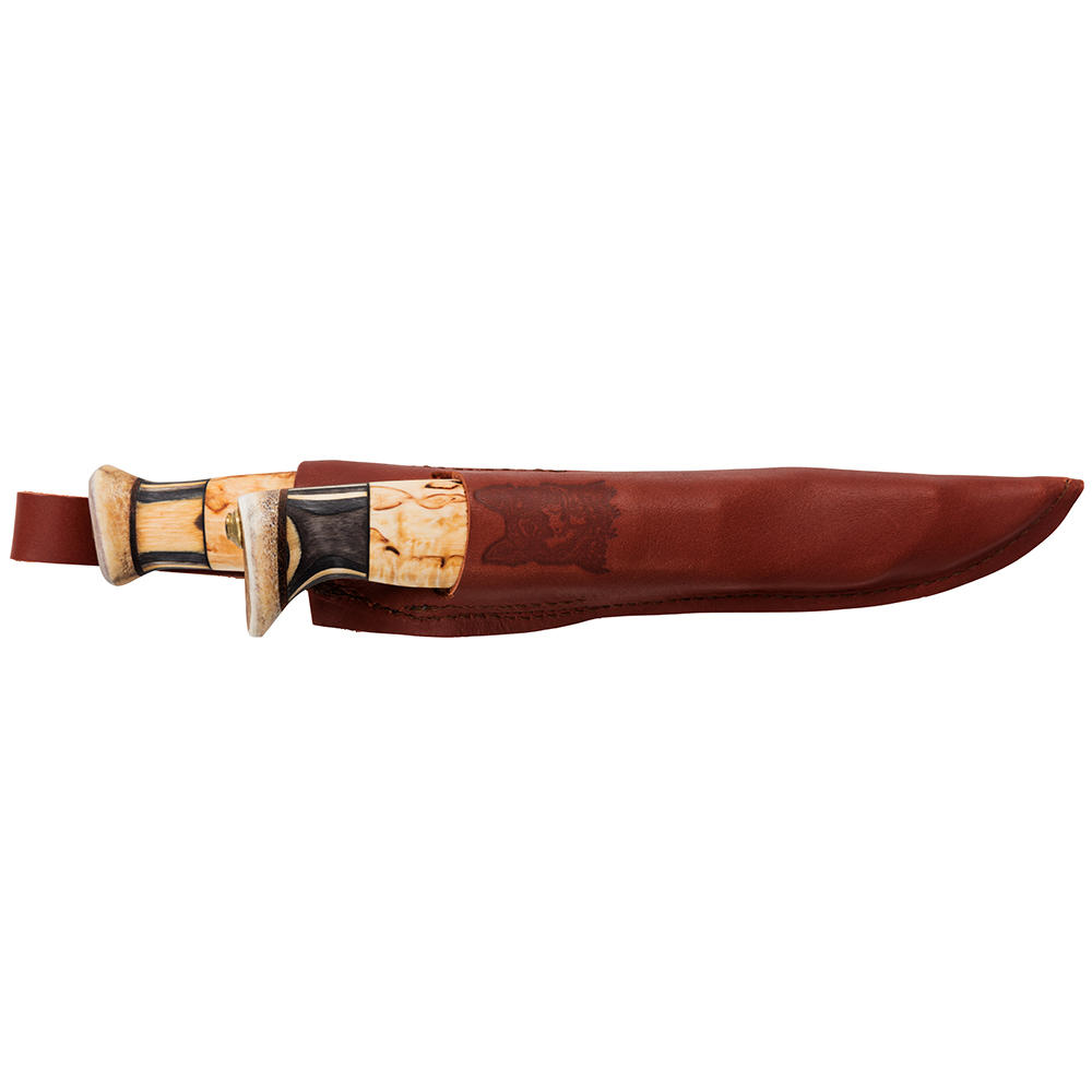 Double couteau de chasse Wood Jewel, chien d'élan norvégien