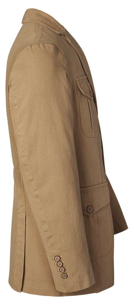 Herren-Sakko Safari, Baumwolle, beige
