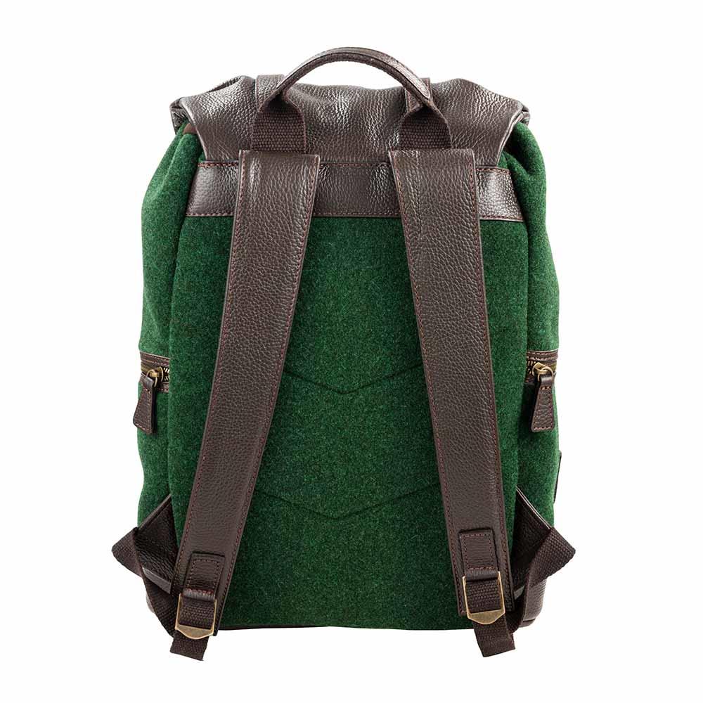 Rucksack, Wolle mit Leder