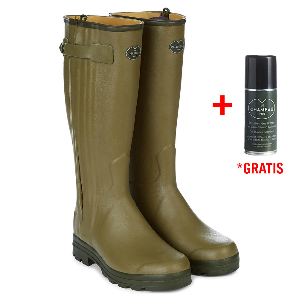 Le Chameau Herren-Gummistiefel Chasseur, Lederfutter