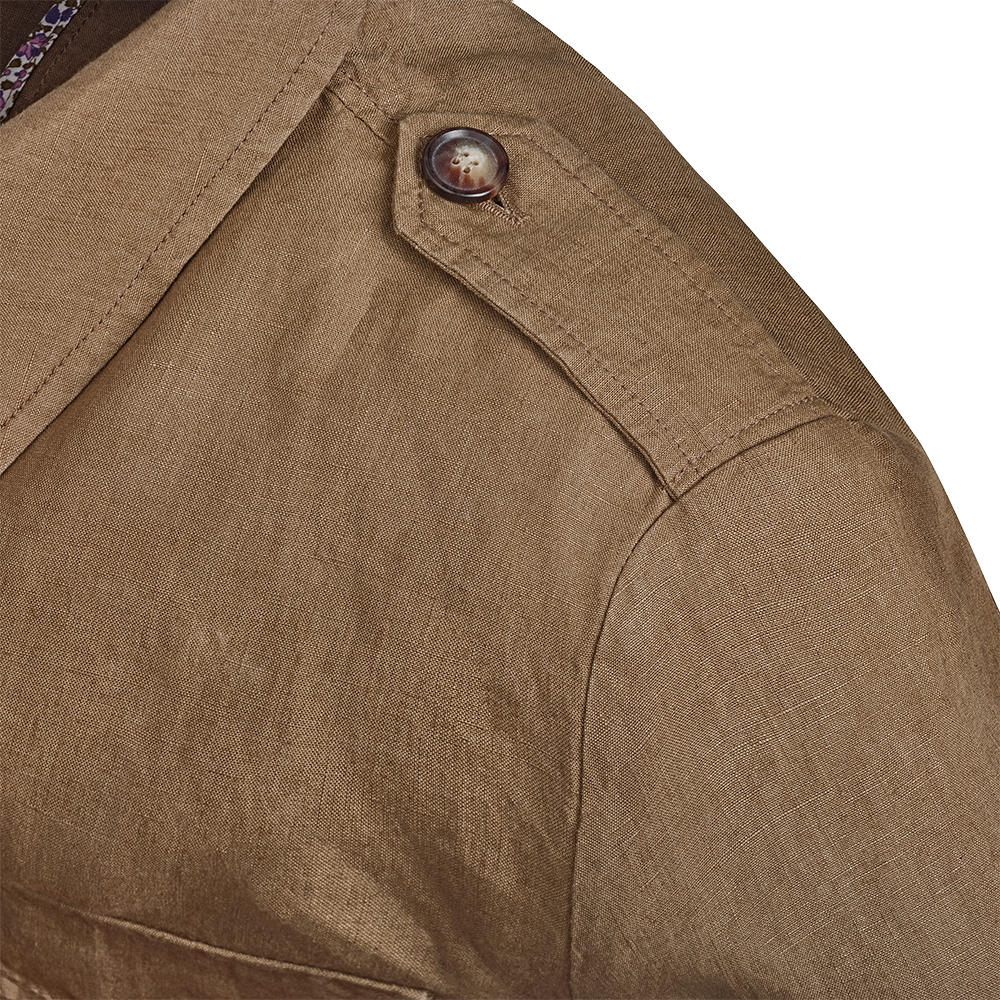 Herrenjacke Safari, Irisches Leinen, khaki
