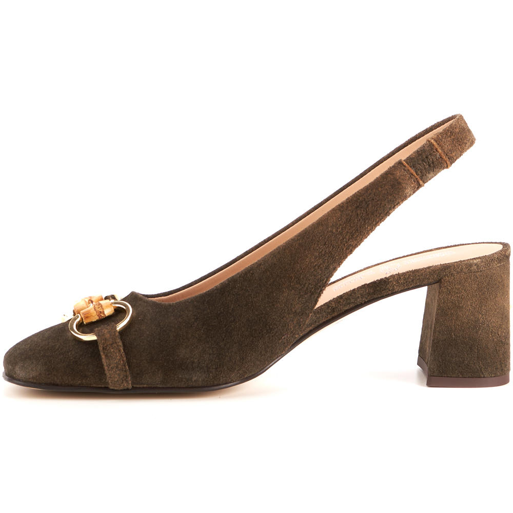Ladies’ Slingbacks in »Antikbock« Antiqued Leather, Acacia