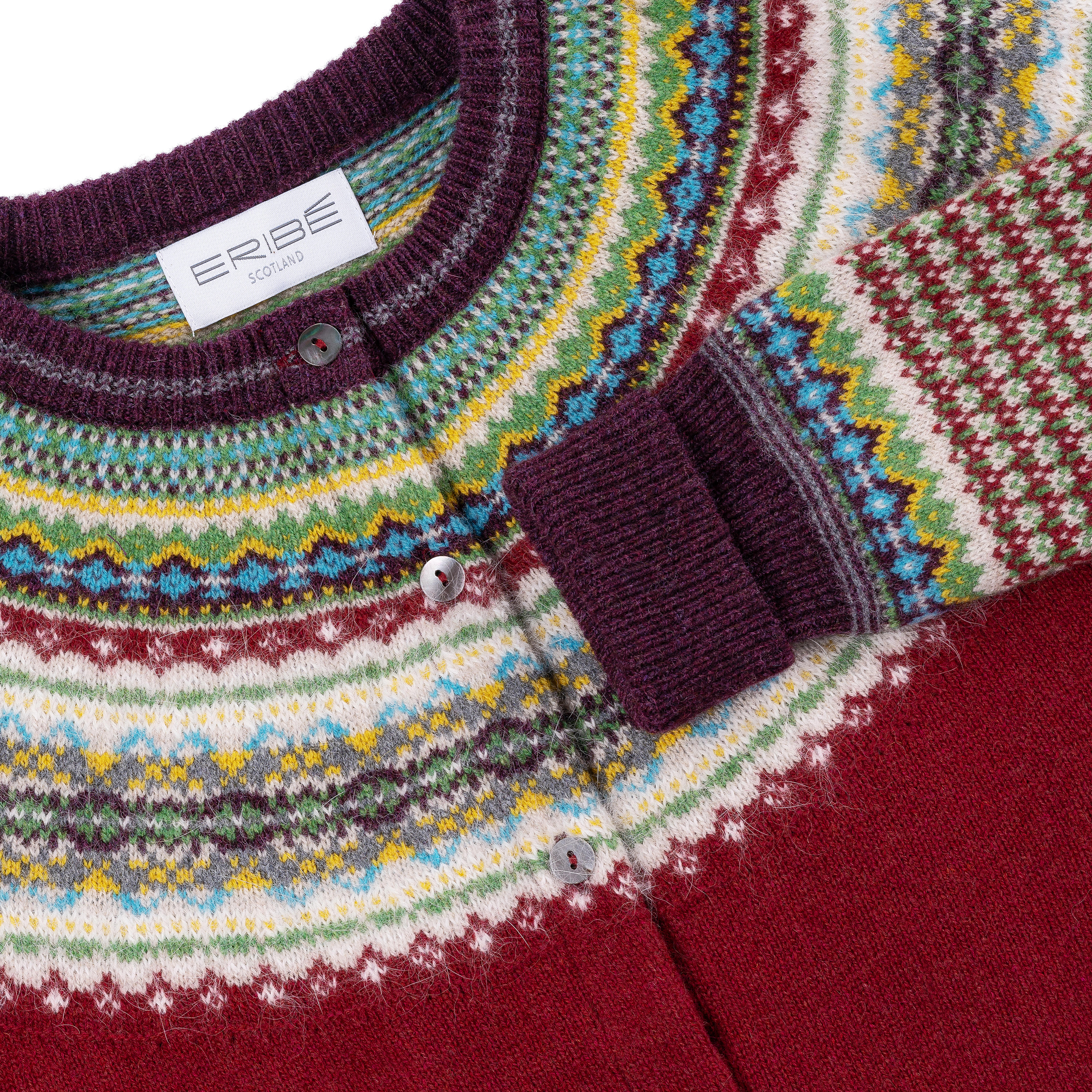 Eribé Damenstrickjacke Fair Isle, Hemlock