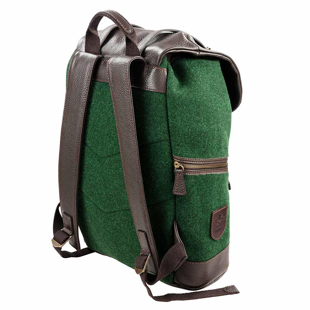 Rucksack, Wolle mit Leder