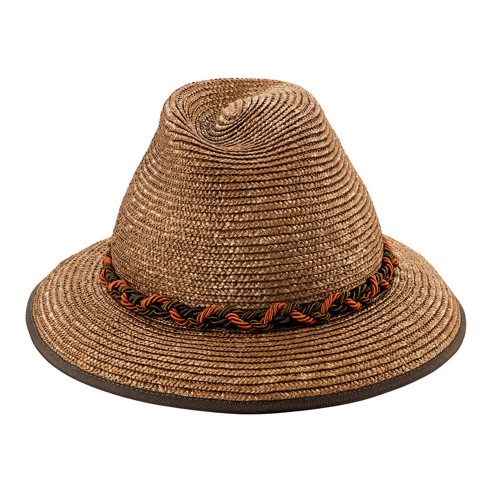 Chapeau pour femme » Maxi «, paille tressée avec cordon, marron