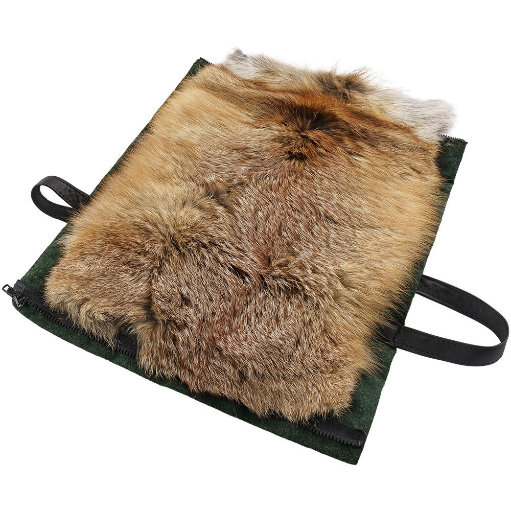 Loden Muff with Red Fox Fur