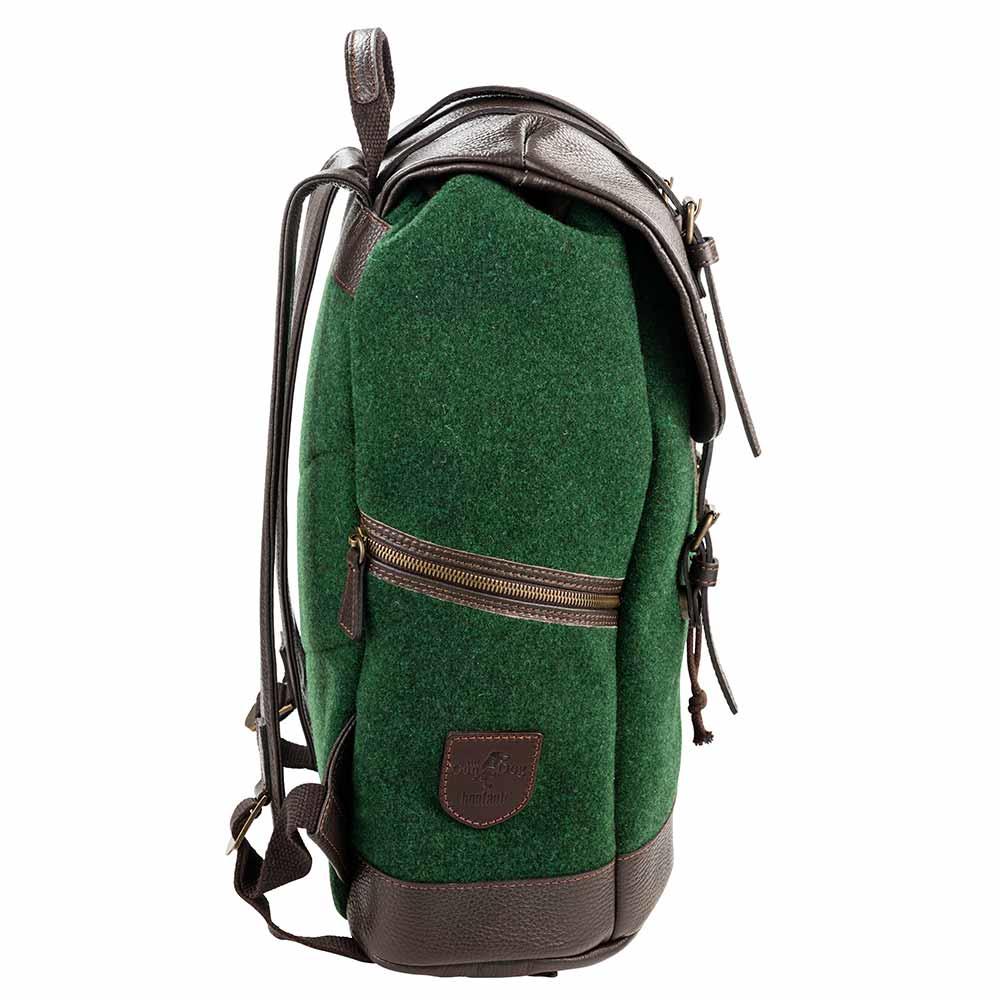 Rucksack, Wolle mit Leder