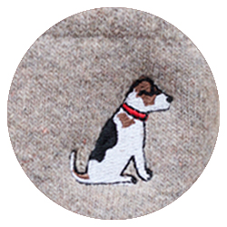 beige (motif: Jack Russell)