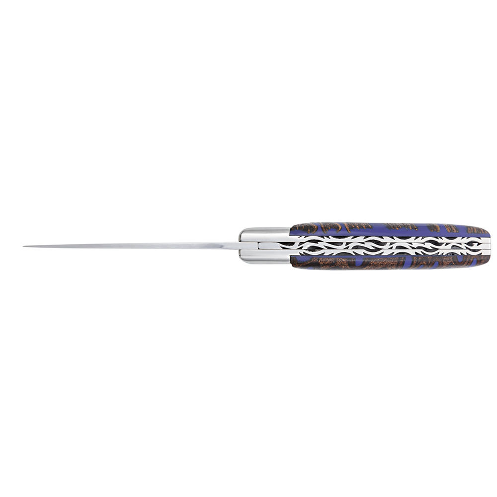 Couteau pliant Le Thiers® RLT, Damas Banksia, bleu