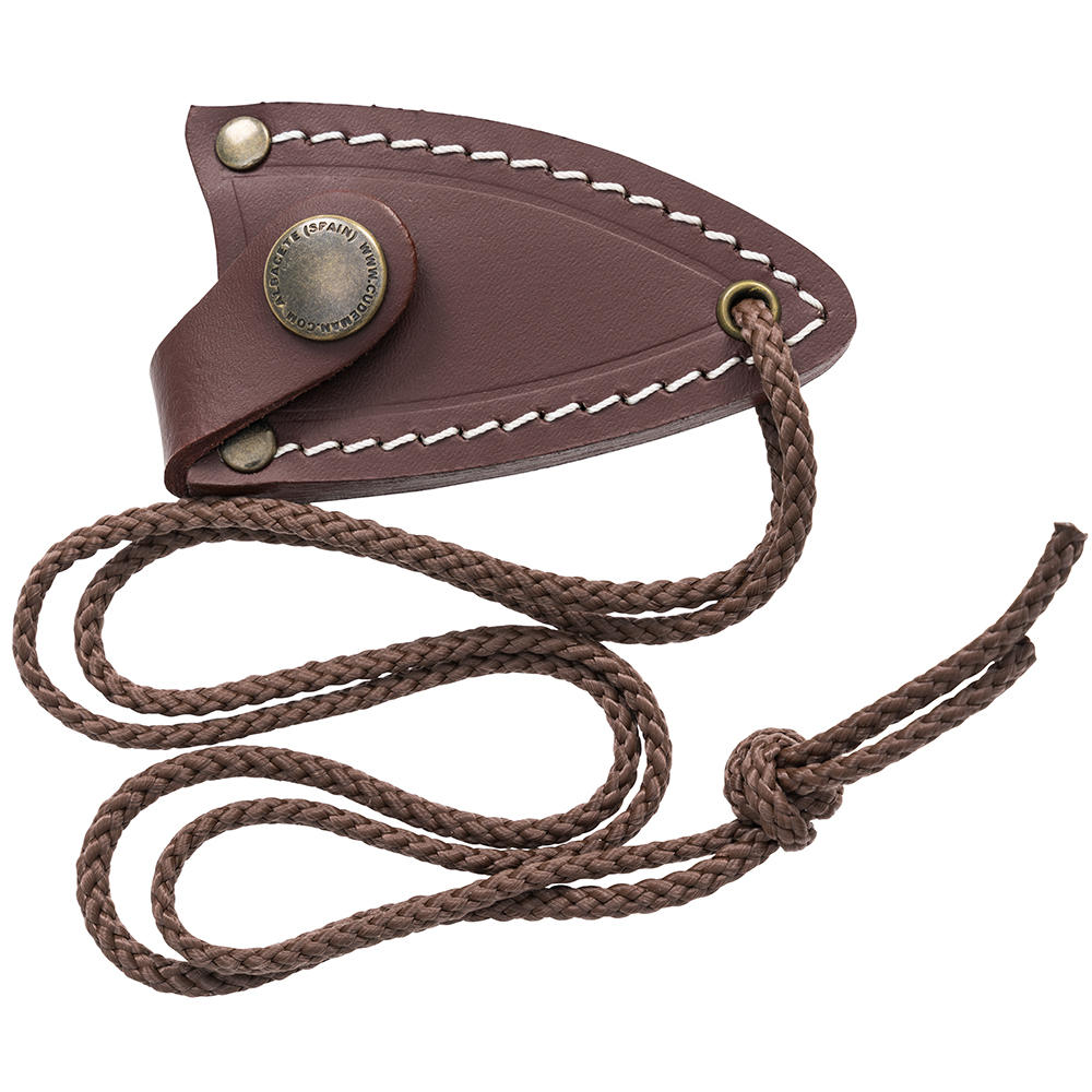 Cudeman »Yoda« Neck Knife, Brown Juma, Leather Sheath