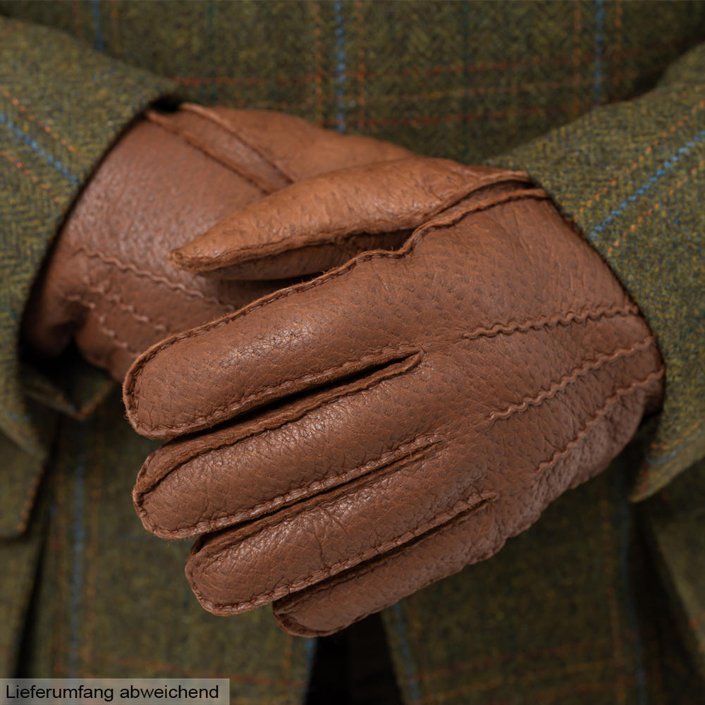 Herren Handschuhe AIRES, Peccaryleder mit Samtkanin