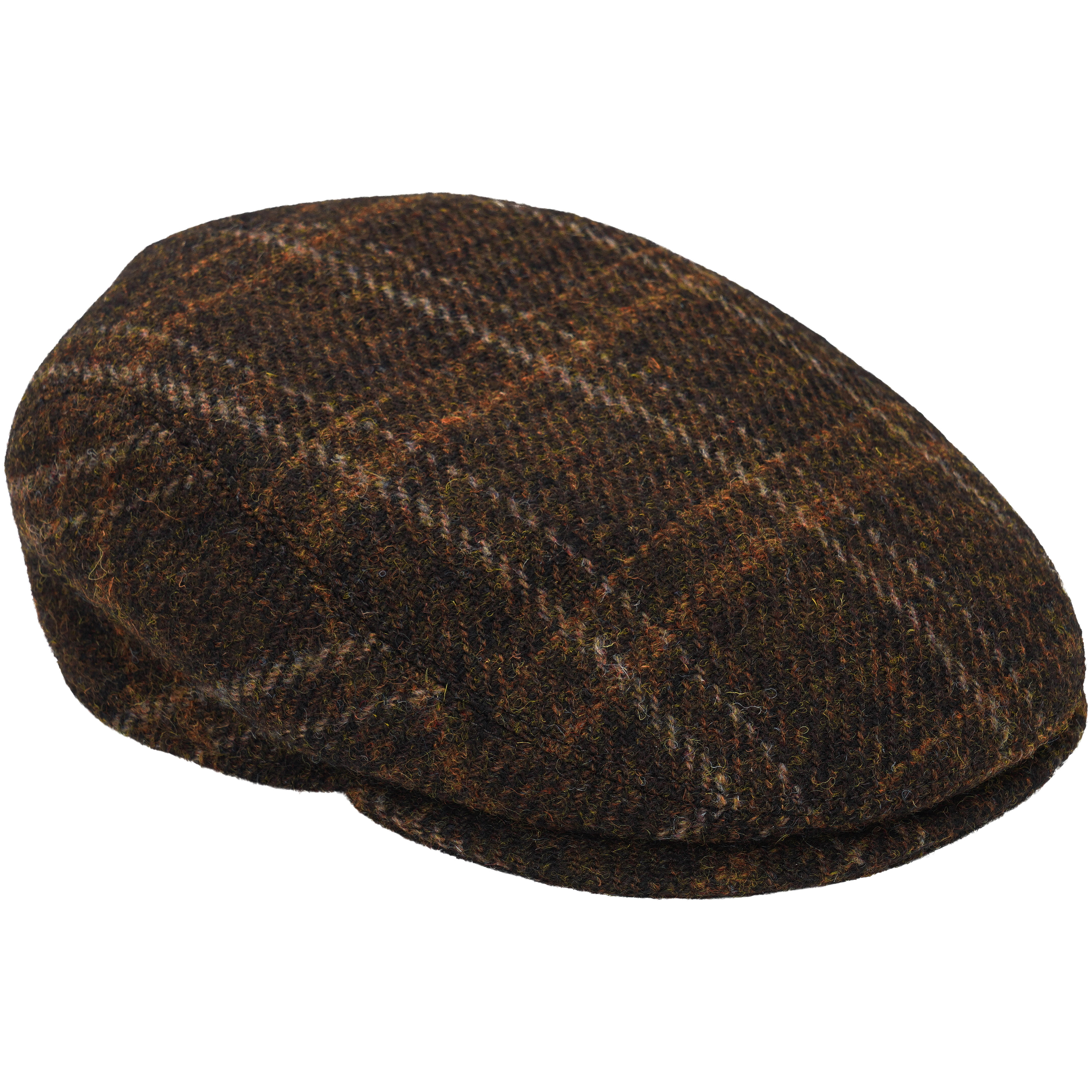 Harris Tweed Cap, Red/Brown/Green