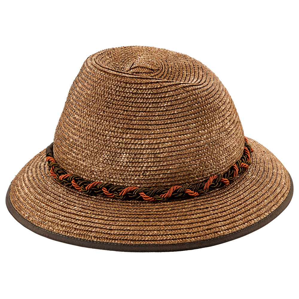 Chapeau pour femme » Maxi «, paille tressée avec cordon, marron