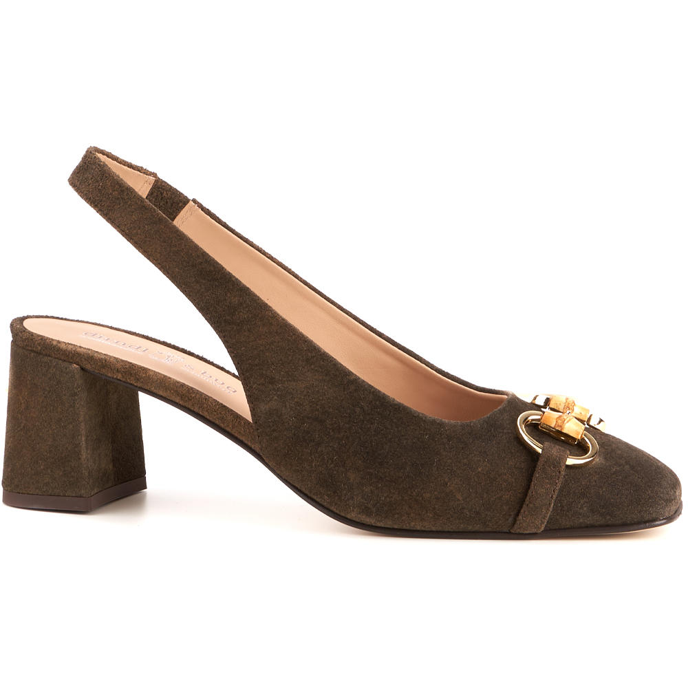 Ladies’ Slingbacks in »Antikbock« Antiqued Leather, Acacia