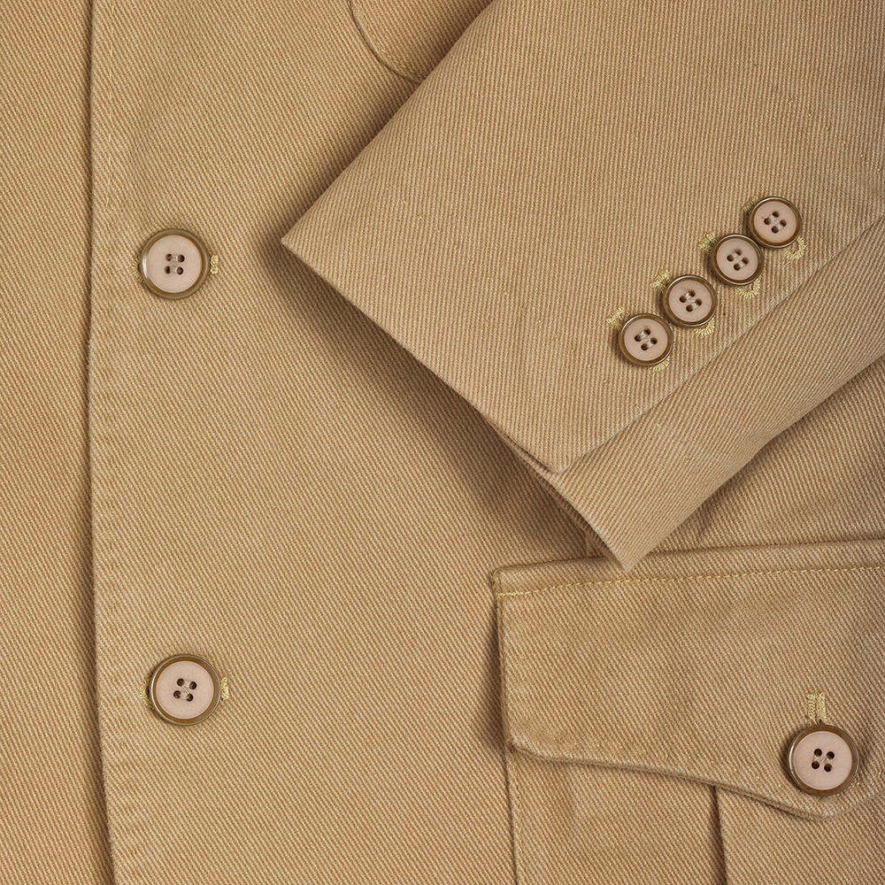 Herren-Sakko Safari, Baumwolle, beige