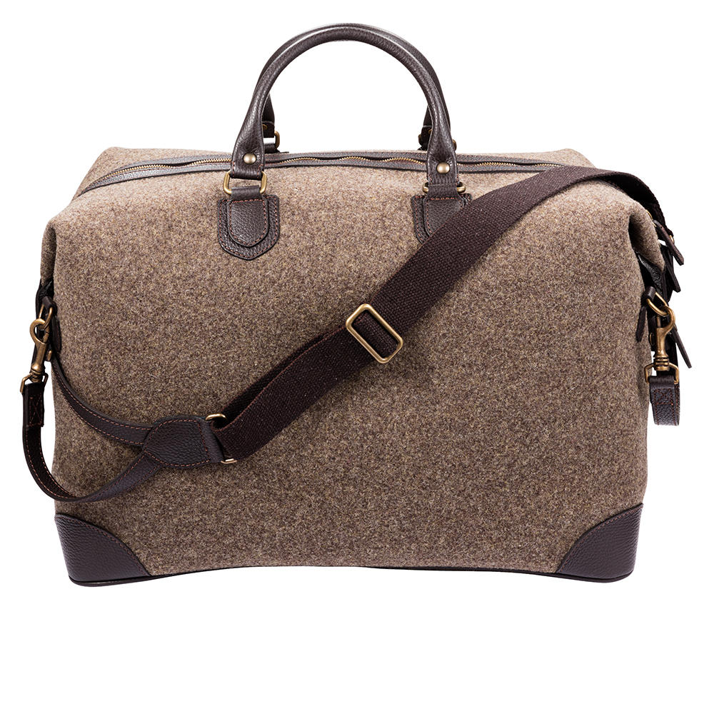 Sac de week-end, feutre avec cuir, beige