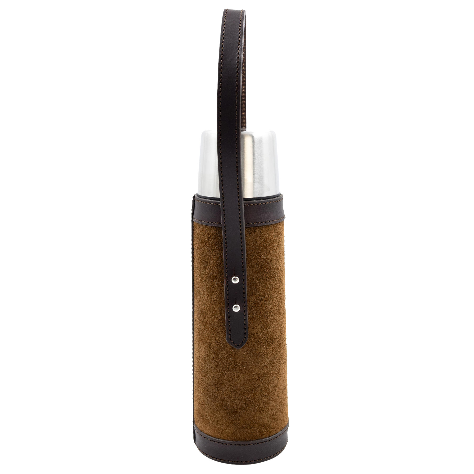 Rey Pavón Isolierflasche mit Belederung, cognac/braun