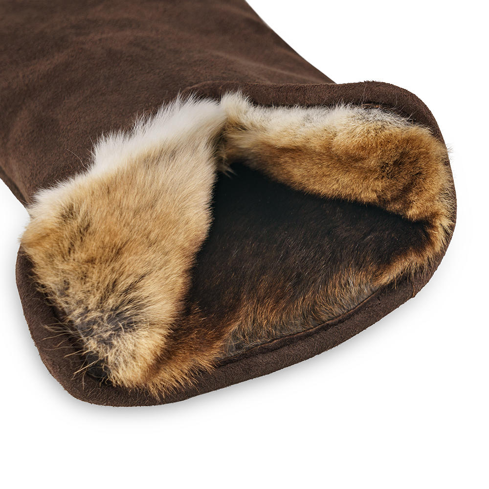 Damen Handschuhe GELA, Rentiervelours, Kaschmir & Samtkanin