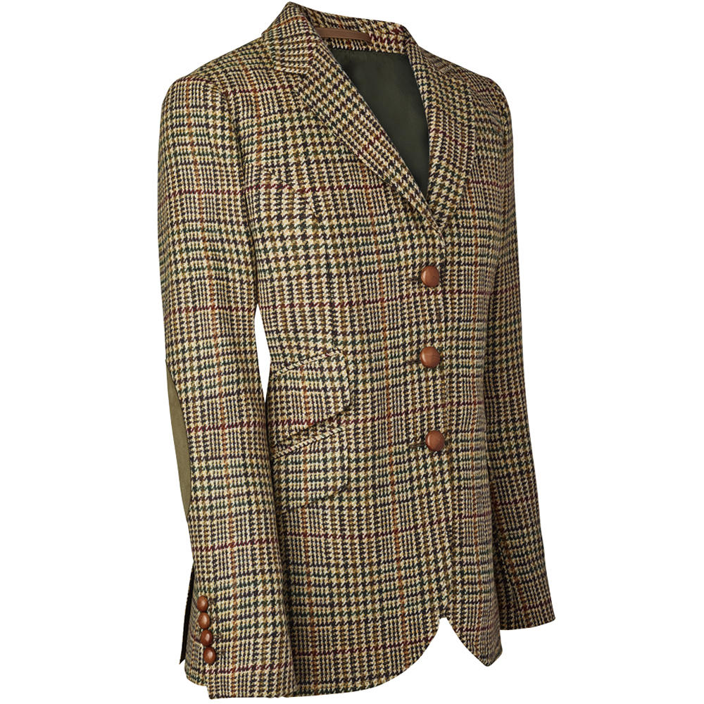 Damenblazer Glencheck, beige/olive