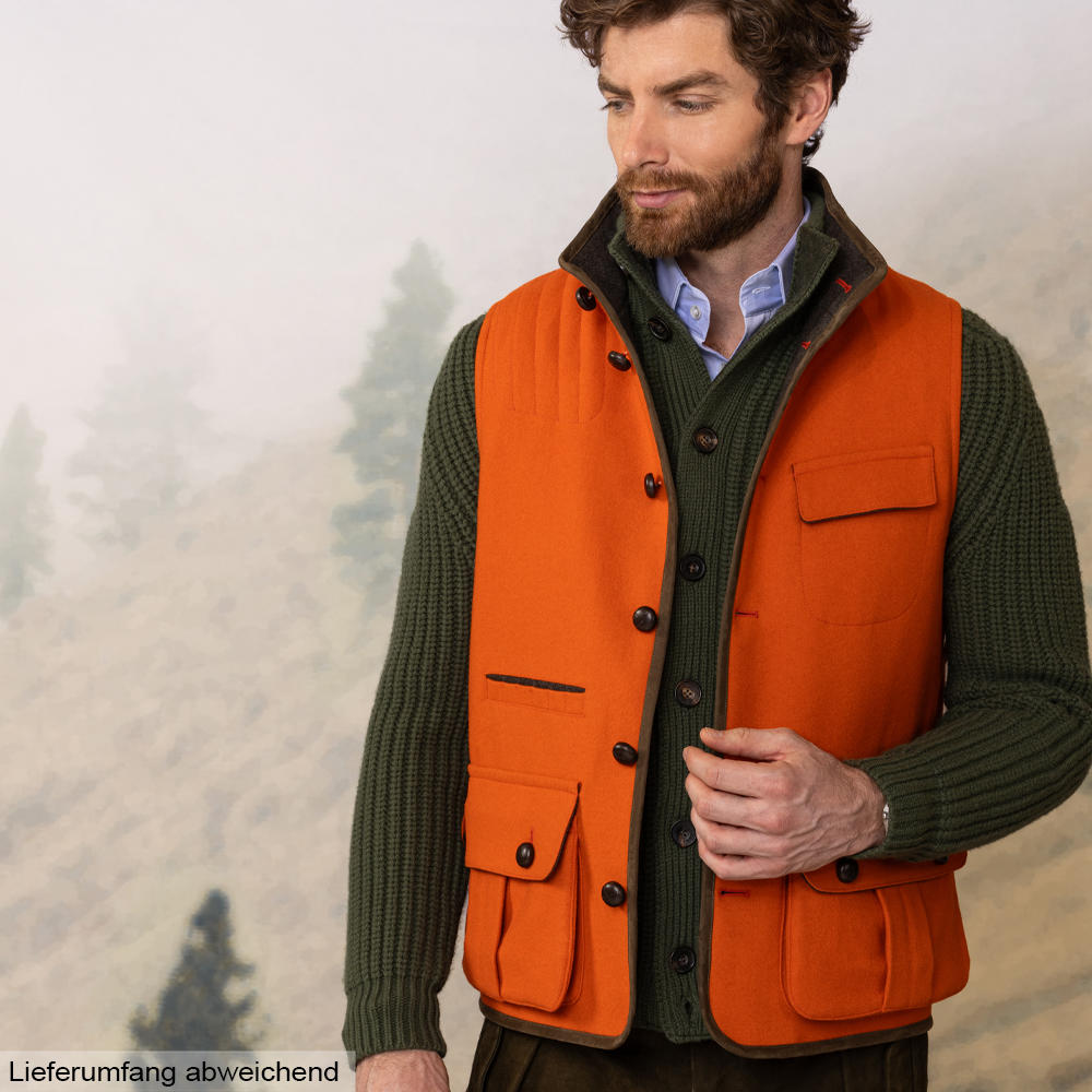 Gilet pour homme Habsburg » Ambros «, orange/terre