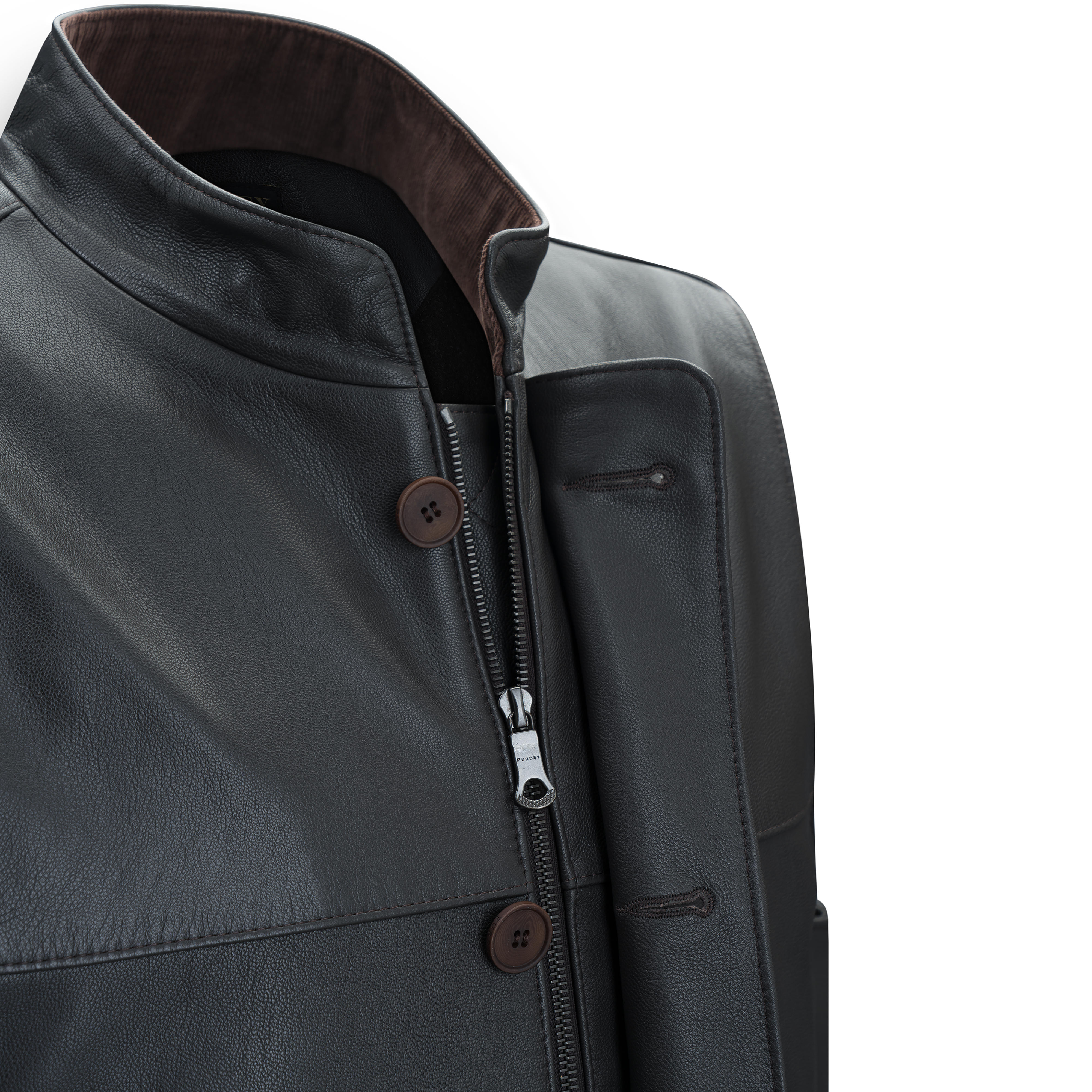 Purdey Herren High Collar Leder-Schießweste