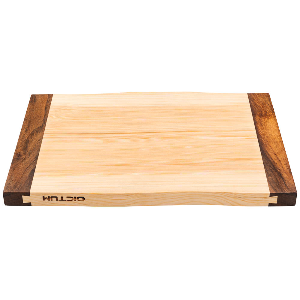 DICTUM® Wavy Edge Chopping Board, Pine/Walnut