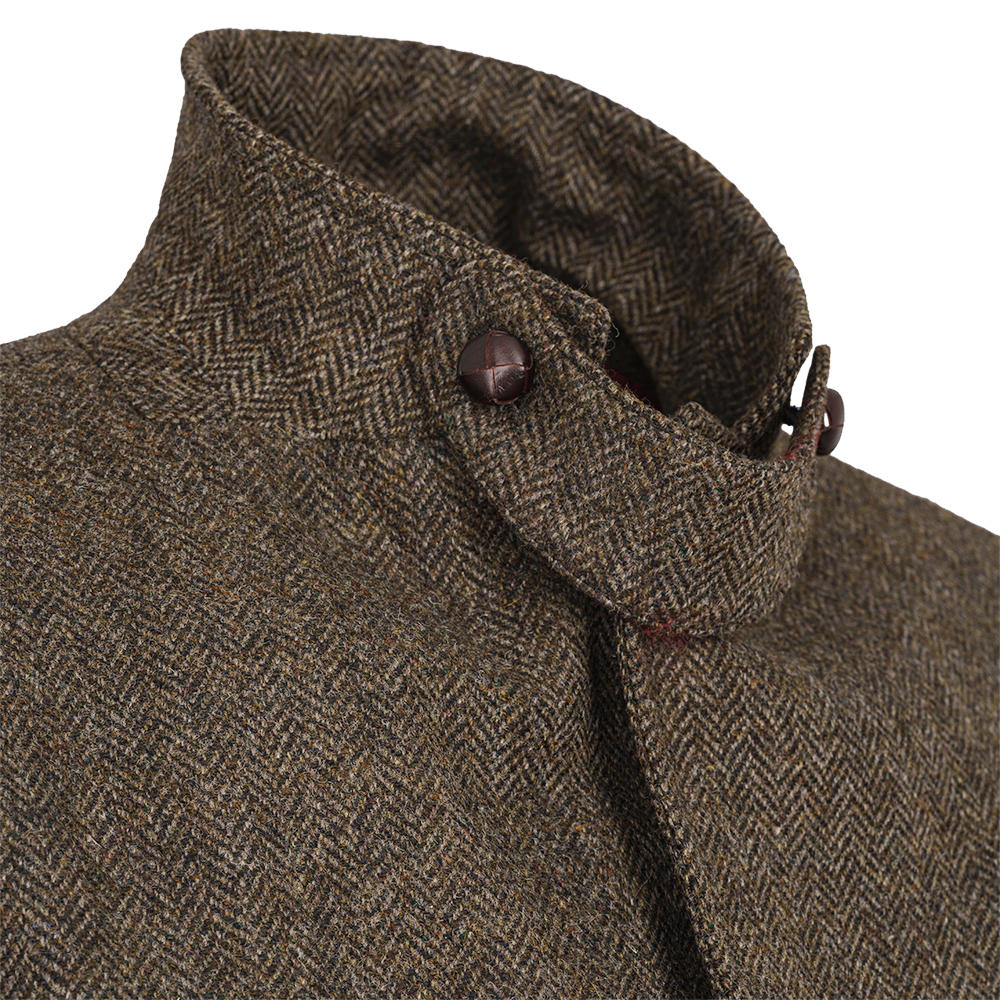 Herren Tweed-Jagdjacke, Fischgrat, braun